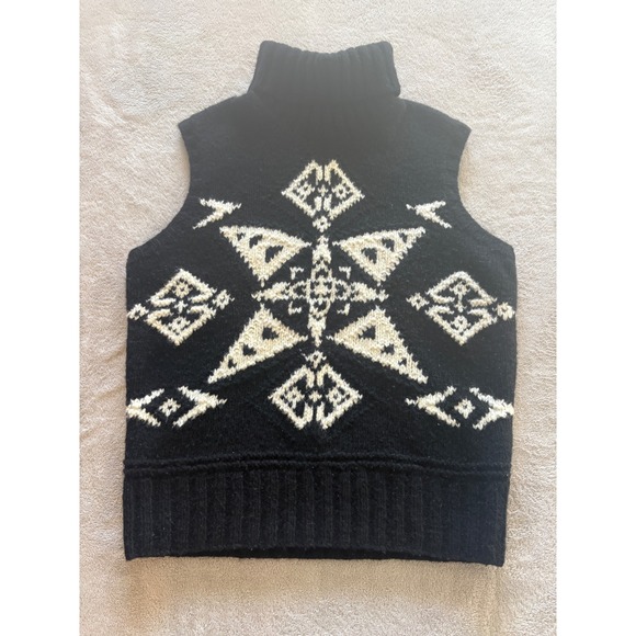 Ralph Lauren Sport Wool Cashmere Fair Isle Knit Turtleneck Vest L - Picture 1 of 7